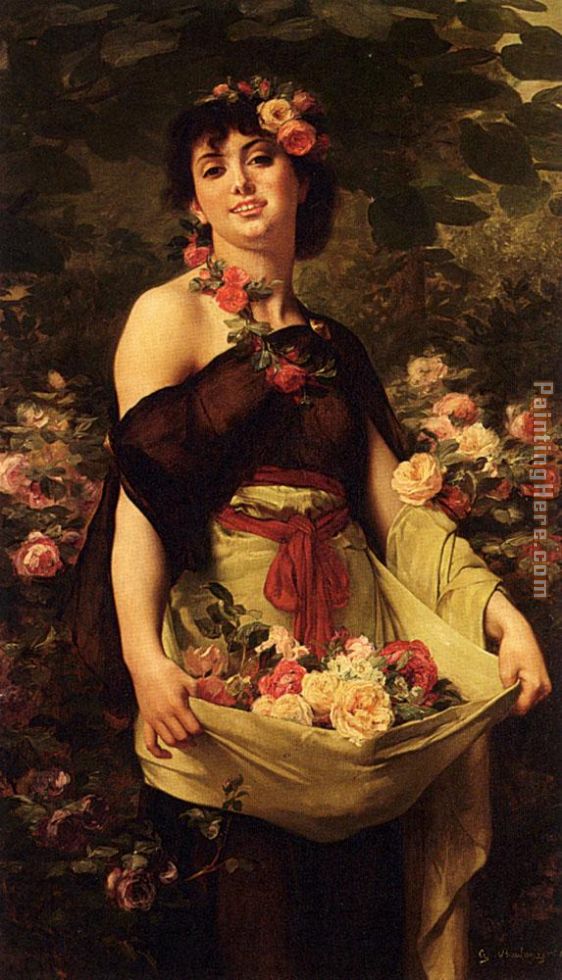 The Flower Girl painting - Gustave Clarence Rodolphe Boulanger The Flower Girl art painting
